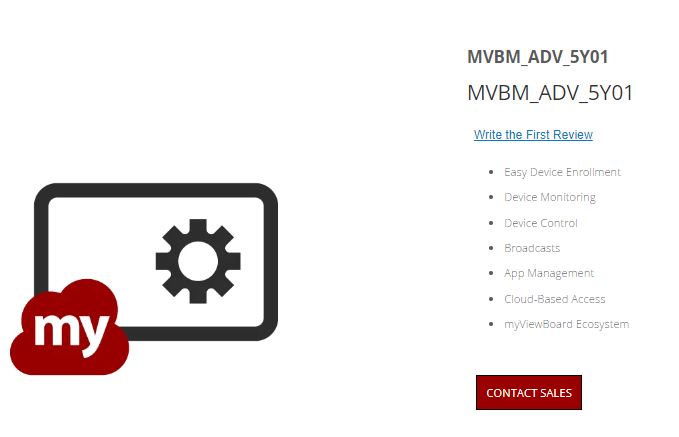 ViewSonic myViewBoard Manager Advanced subscription - Subscription Licence 5 Years Contact Sales ViewSonic myViewBoard Manager Advanced subscription - Subscription Licence 5 Years Contact Sales